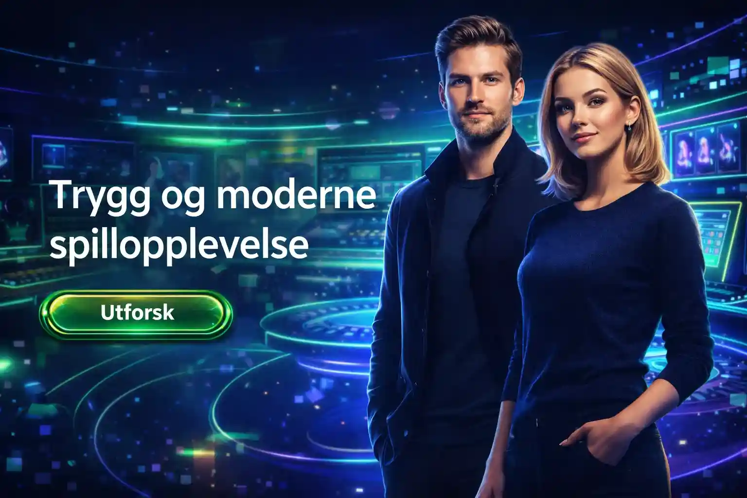 To personer som representerer en trygg og moderne spillopplevelse på norsk nettcasino