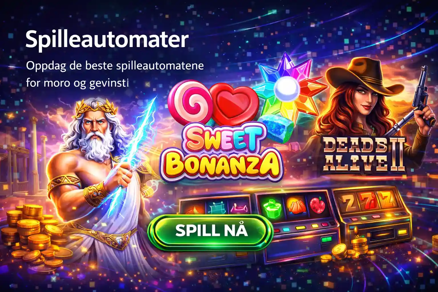Kjente spillkarakterer fra Sweet Bonanza og Gates of Olympus samlet for moro og gevinst